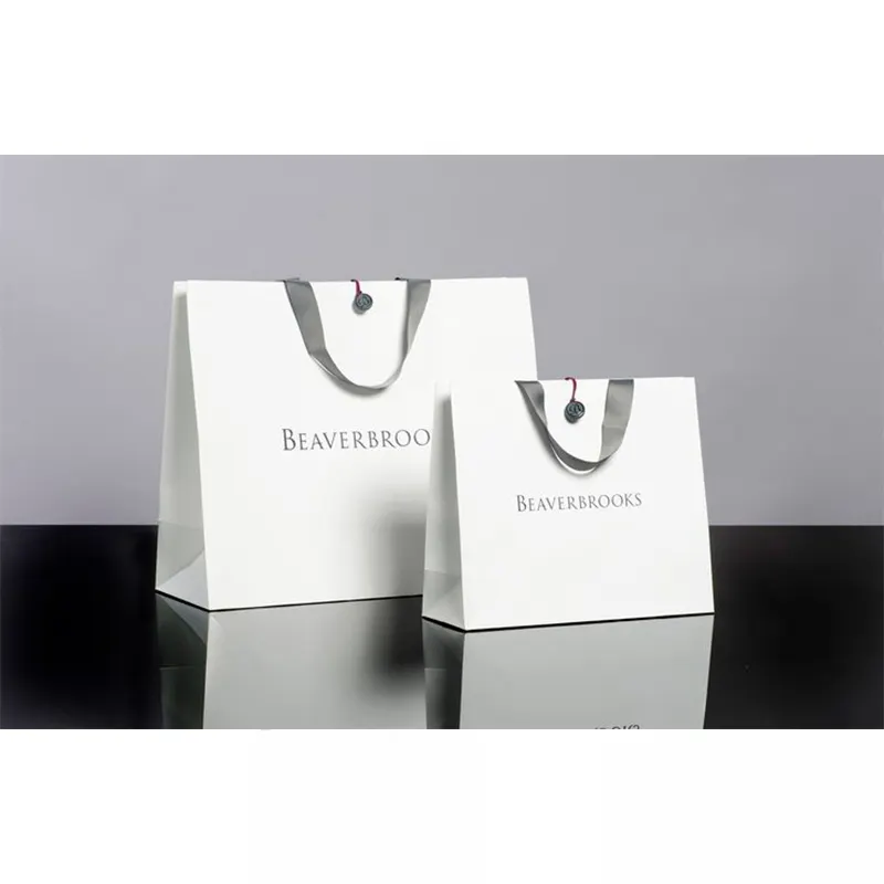 Custom Printed Luxury Small Cute Ribbon Handle Christian Tissues Happy Birthday Gift Paper Bags Wholesale