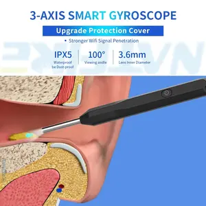 Nouveau produit : Nettoyeur d'oreilles sans fil durable avec caméra électrique et otoscope, facile à utiliser - Product Image 3
