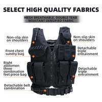 Gilet tactique de transport de plaque noire en gros gilet de garde du corps tactique de sécurité souple
