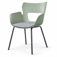 Chaise de salle à manger empilable moderne en plastique PP de style nordique avec accoudoirs, chaise latérale moulée intégrée robuste pour restaurant, café, hôtel