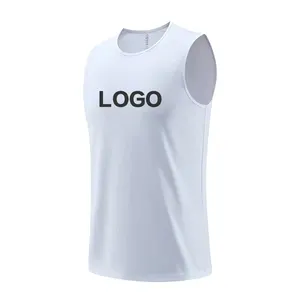 100%Polyester Mesh Pure Custom Your Logo Blank Plain Quick Dry Sport Gym Basketball Hombre Men Tank Top Vest Singlet