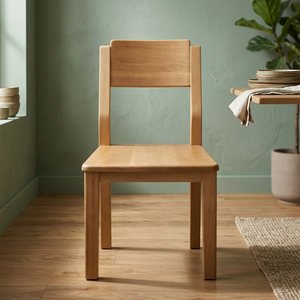 Chaise de salon moderne en bois, dossier solide, design minimaliste, mobilier de maison - Product Image 5