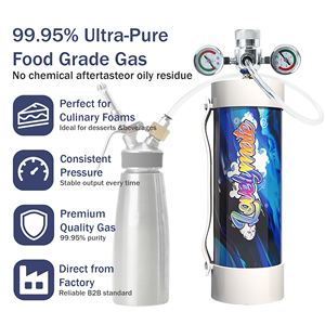 Bouteille en acier de qualité alimentaire haute pureté pour la création de mousse de boissons artisanales et de garnitures de desserts au gaz CO2 - Product Image 5