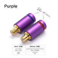 Earphone ungu pin laki-laki untuk Headphone Headset kabel Audio DIY lubang adaptor konektor 4.5mm