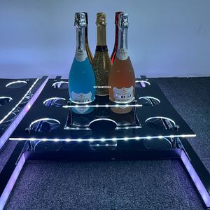 RICHSHINING Présentateur de 10 bouteilles de <span class=keywords><strong>champagne</strong></span> vin LED Refroidisseur acrylique de grande capacité avec affichage LED pour boîte de nuit et fête - Product Image 1