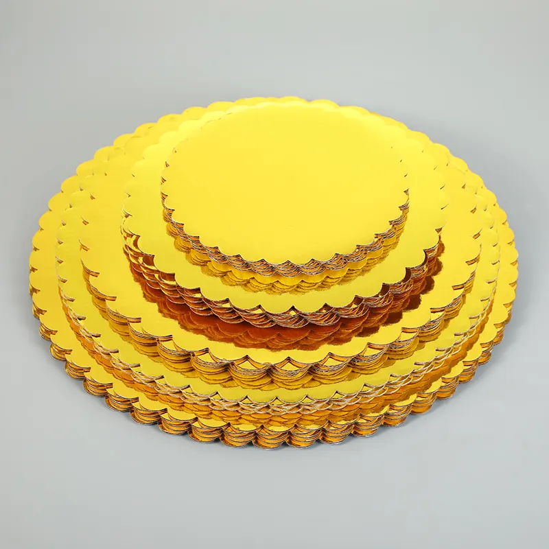 Placa de bolo redonda dourada 6 8 10 12 Polegadas base de papel para bolo de papel Undercake base de papel para bolo