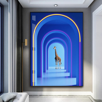Peintures modernes pour décoration intérieure de salon Peinture d'art à lumière LED brillante pour étendre l'espace