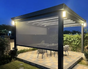 אלומיניום retracable חצר חצר אחורית פטיו מסתיר אוטומטי פרגולה חיצונית עם כיסוי קיר עמיד למים גזיבו - Product Image 2