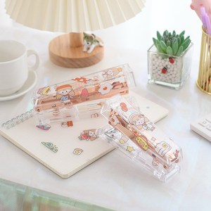 <span class=keywords><strong>Agrafeuse</strong></span> manuelle en métal transparente <span class=keywords><strong>rose</strong></span> doré en acrylique pour bureau, école, papier, bricolage, mignonne, vente en gros - Product Image 2