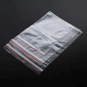 small plastic ziplock bags for jewelry Custom logo transparent plastic self sealing bag PE bone grip seal packaging bags
