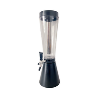 Tour à bière haute en acier inoxydable avec robinets en forme de glaçons, 1,5 L/3 L, distributeur de boissons à bière portable à usage commercial, couleur et logo personnalisables