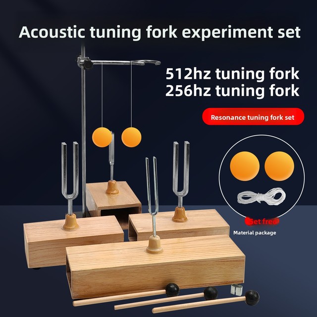 Physical Acoustics Experiment Set: One Pair of 440hz Resonance Tuning Forks, Two Ping-pong Balls. 512hz Different Amplitude