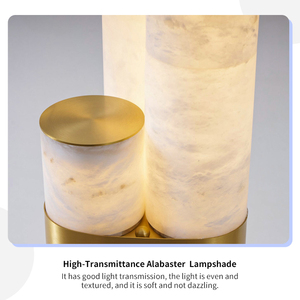 Lámpara de Pie LED de Latón y Alabastro, Estilo Italiano Minimalista de Lujo, para Sala de Estar, Dormitorio, Villa, Hotel, Proyecto, Lámpara de Columna Escultural - Product Image 4