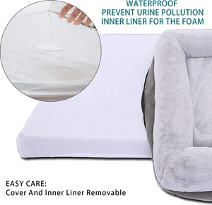 Alfombrilla ortopédica de lujo para perros, cama de espuma para jaula de huevos de alta densidad, con cubierta extraíble y almohadilla de forro impermeable - Product Image 3