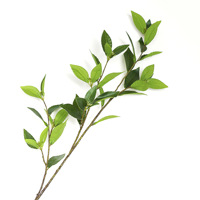 Daun Osmanthus Laurel Buatan, Ranting Hijau, Bahan Kawat, Bunga Buatan untuk Pernikahan, Fotografi Luar Ruangan, Dekorasi Rumah