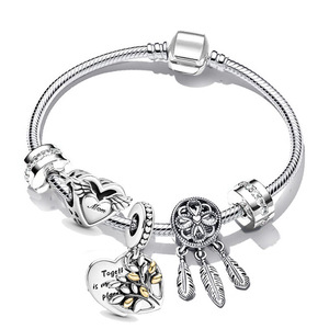 Bracciali Portafortuna in Cristallo e Argento per Donne e Ragazze, <span class=keywords><strong>Bracciale</strong></span> Originale con Perline e Catena a <span class=keywords><strong>Serpente</strong></span>, Gioielli Regalo - Product Image 5