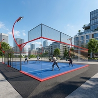 Terrain de padel panoramique professionnel Toshimi, extérieur, luxe, avec verre trempé de 12 mm