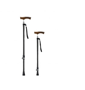 Canne de marche en fibre de carbone avec poignée en <span class=keywords><strong>bois</strong></span>, canne de randonnée réglable pour personnes âgées, cadeau - Product Image 1