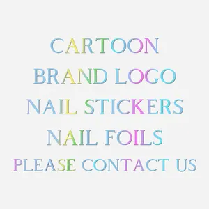 Laser colorful big name and famous brand nail art sticker