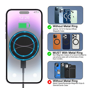 <b>Magnetic</b> Fast Charging Car Cup Holder 15W Retractable Storage Phone Mount for Front Seat PC <b>Material</b> Black Silver - Product Image 3