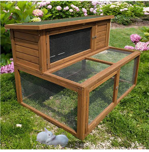 Twee-<span class=keywords><strong>Tier</strong></span> Houten Huis Huisdier Kooien Konijnenhok Huis Voor Konijnen - Product Image 5