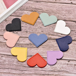 Handmade Pu Leather Heart Bookmarks Heart Bookmark Corner Page Book Accessories for Teachers Students School Office Home