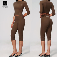 Nouveaux ensembles de vêtements de sport personnalisés pour femmes, pantalon capri de yoga, haut à séchage rapide, course à pied, décontracté, gym, fitness, yoga