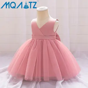 MQATZ Fashion Girl Party Frock Kids Wedding Dress Fluffy Children Princess Dresses Flower Girl Dresses Kids With Bow