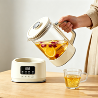 Bouilloire Électrique Intelligente Multifonctionnelle 1,3 L en Acier Inoxydable avec Infuseur à Thé et Marmite en Verre Borosilicate de Haute Qualité Factory Health