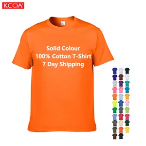 Custom Blanco Unisex Effen Colour T-Shirt 180 Gsm Hoge Kwaliteit 100% Katoen Plus Size Mans T-Shirts