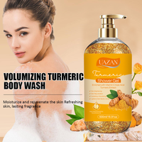 Gel Douche Éclaircissant Corporel Professionnel au Curcuma et à l'Acide Kojique Naturel, Hydratant et Nourrissant, Parfum Délicat