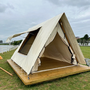 MeiSu ZP002 Houten Safari Glamping Tent van staal en PVC canvas, waterdicht, brandwerend, winddicht, geschikt voor alle seizoenen, tweepersoons slaapkamer. - Product Image 5