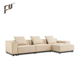 中国热销可躺式别墅仓库车间三座沙发，迪拜风格舒适L型真皮沙发家具，适合生活区使用 - Product Image 3