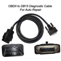 Cable de Diagnóstico Profesional y Duradero OBDII de 16 Pines a DB15 de 15 Pines para Reparación de Vehículos, Programación de Llaves y Ajuste de ECU