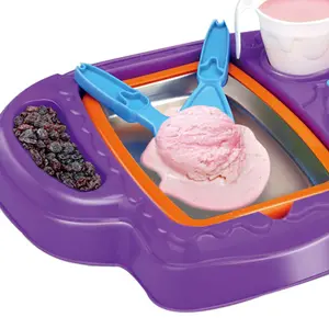 Amazon Hot Seller Kids other pretend play kitchen realistic plastic fried yogurt machine diy ice cream toys