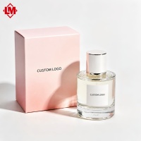 Ensemble d'emballages personnalisés, boîte à parfum rose de luxe avec étiquette autocollante, logo personnalisé, boîte à parfum en carton, vente en gros
