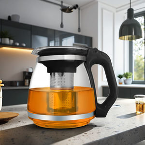 Produttore al dettaglio 1500ML vetro trasparente <span class=keywords><strong>teiera</strong></span> calda tazza infusore e versare senza piombo per elettrodomestici caffè e Set da tè - Product Image 6