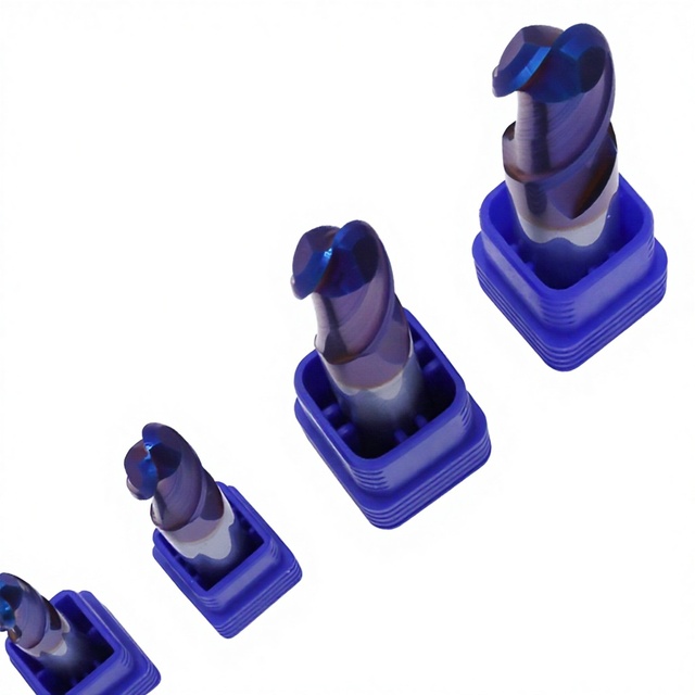 R3 4 5mm 3 Flute 55HRC 45 Helix Diamondlike Coating Tungsten Carbide Ball Nose Cutting Tools OEM/ODM CNC Machining Automotive