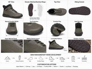 Scarpe Barefoot <strong>Trekking</strong> Minimaliste Da Escursionismo Punta Larga Leggere Flessibili Traspiranti Per <strong>Uomo</strong> Donna Outdoor - Product Image 2