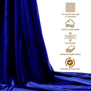 Tela de terciopelo elástico 95% poliéster 5% <span class=keywords><strong>Spandex</strong></span> tela de terciopelo para costura DIY, tapicería, ropa, disfraz, artesanía - Product Image 2