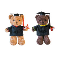 Ours en peluche personnalisé OEM ODM pour la remise des diplômes, avec toque et robe, petite poupée en peluche pour cadeau promotionnel, vente en gros