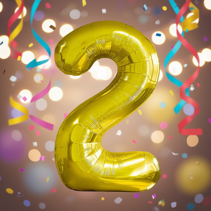 Party Love Gold Number <b>2</b> Foil <b>Balloon</b> 80cm Birthday Party Decor Kids Celebration - Product Image 5