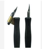 Porte-stylo double en plastique avec drapeau doré, porte-stylo double en plastique pour le lettrage, l'esquisse, le dessin, la cartographie et le dessin décoratif.