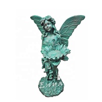 Grandes Sculptures ornementales en métal de tournesol, Style Vintage, jardin, Statue d'ange féerique