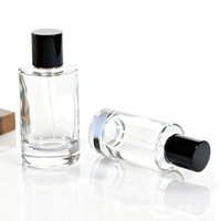 Flacon de parfum en verre à fond épais de 50 ml et 100 ml, flacon pulvérisateur à col serti, atomiseur cosmétique vide, logo personnalisé avec boîte