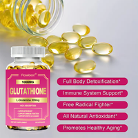 Complément alimentaire anti-âge et antioxydant personnalisé pour la santé de la peau, capsules molles de glutathion 1000 mg avec L-glutamine et vitamines C/D3