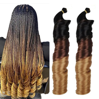 Offre Spéciale – Extensions de Cheveux Synthétiques Bouclés à la Française de 150g, 22 Pouces, Ondulées et Lâches, pour Tresses et Coiffures Spirales – Fibre Synthétique