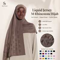 Foulard Châle Personnalisé en Jersey Premium, Hijab Merrachi Respirant avec Strass, Bandeau pour Femme Extensible – Vente en Gros