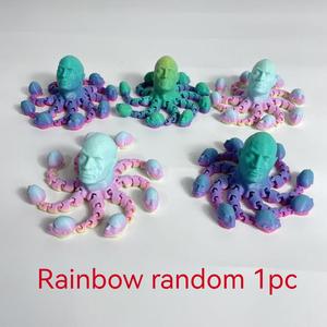 New Arrival 3D Printed 13cm Funny Octopus Toy SDK07 Articulated Bald Octopus Desk <b>Decoration</b> Office 3D Ornament Creative Gift - Product Image 4