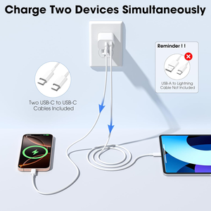 Cargador de Pared USB C PD de 20W con Doble Puerto y Carga Rápida, Adaptador de Corriente Tipo C QC3.0 de 18W para iPhone 15 14 13 Samsung S23 Google - Product Image 5